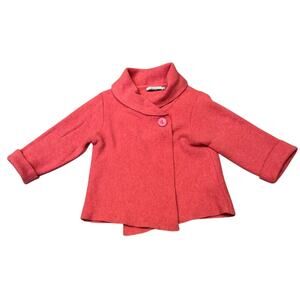 Chiaramente Italy Small Orange shawl cape cardigan Sweater wool blend Classic *